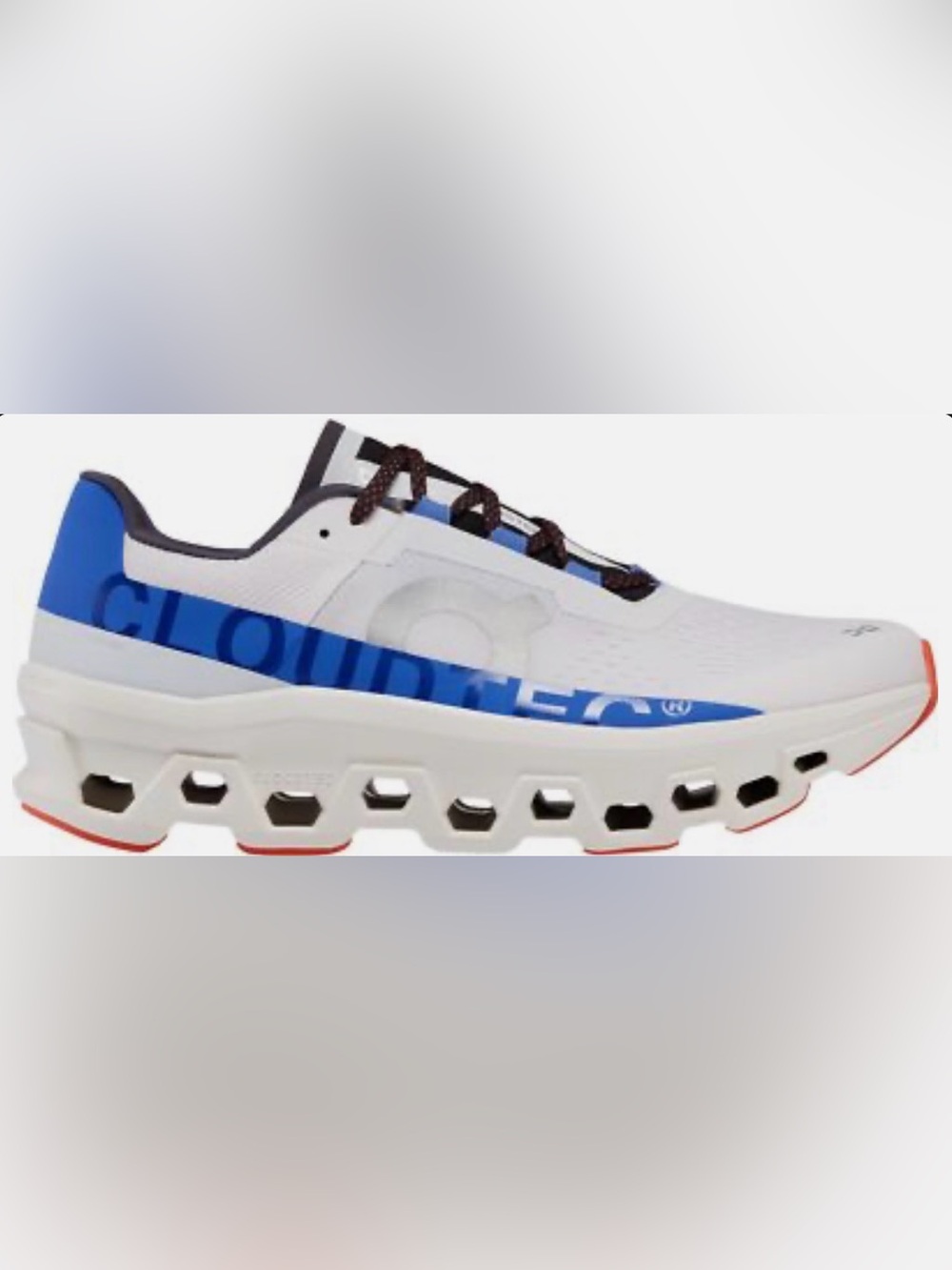 On Running women’s White/Frost Blue Cloud Cloudmonster CloudTec OC Running Shoes
